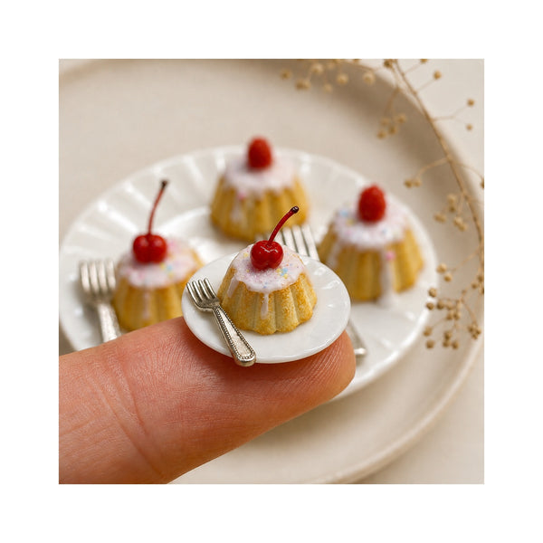 1:12 Handmade Cold Porcelain Cherry Cake