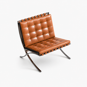 1:6 Dollhouse Miniature Barcelona Lounge Chair - 01-miniature-barcelona-lounge-chair-main