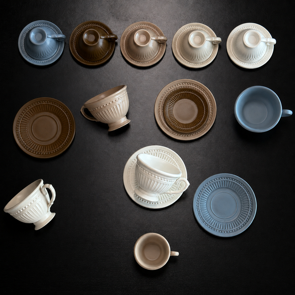 1:12 Dollhouse Miniature French Faux Porcelain Coffee Cup Set - Main image / color overview