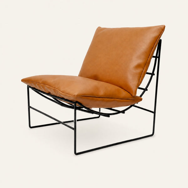Miniature Iron Frame Arc Sofa Recliner with Leather Cushions