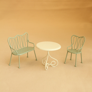 1:12 Dollhouse Miniature Metal Garden Chair and Table Set - 01-miniature-metal-garden-chair-table-set-main