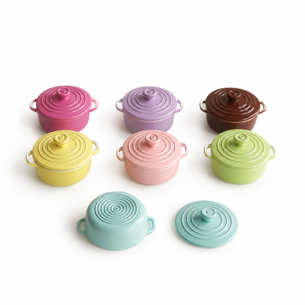 1:12 Dollhouse Miniature Small Alloy Cooking Pot with Lid - 01-miniature-small-alloy-cooking-pot-color-overview