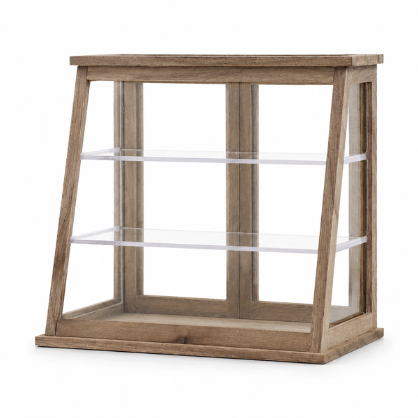1:6 Dollhouse Miniature Wooden Dessert Display Cabinet - 01-miniature-wooden-dessert-display-cabinet-main