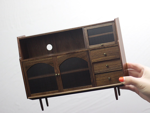 1:12 Dollhouse Miniature Wooden Three-Door Sideboard Cabinet - 01-miniature-wooden-three-door-sideboard-cabinet-main