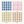 Blue, Pink, Green, and Beige pure cotton fabric patterns for the miniature armchair