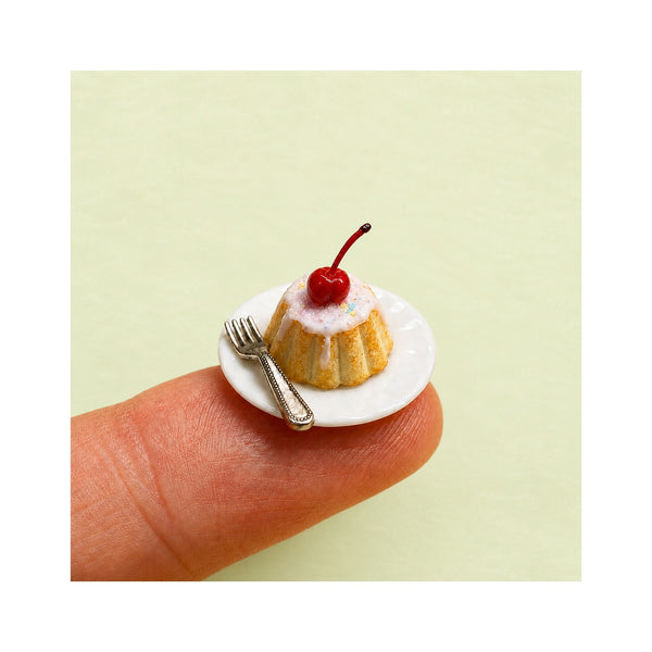 1:12 Handmade Cold Porcelain Cherry Cake