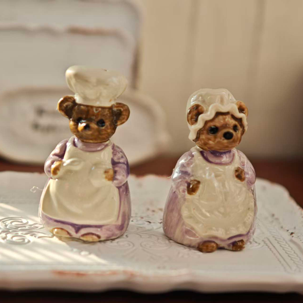 1:6 Dollhouse Miniature Bear Chef Spice Jar Set - 03-miniature-bear-chef-spice-jar-set-purple-lifestyle
