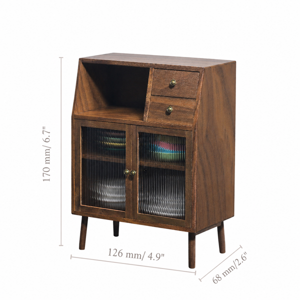 1:12 Dollhouse Miniature Wooden Two-Door Sideboard Cabinet - 03-miniature-wooden-two-door-sideboard-cabinet-size-chart