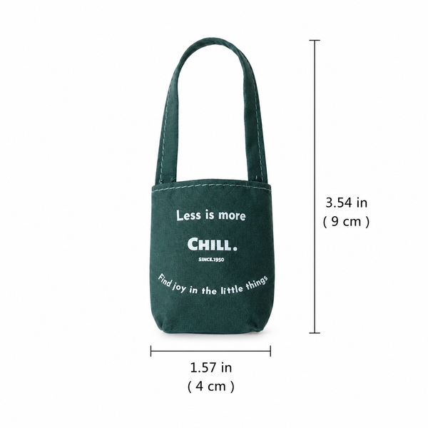 1:6 miniature cotton tote bag size chart, 9 cm high and 4 cm wide
