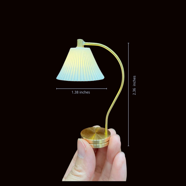 1:12 Dollhouse Miniature European Table Lamp with Button Battery - Size chart