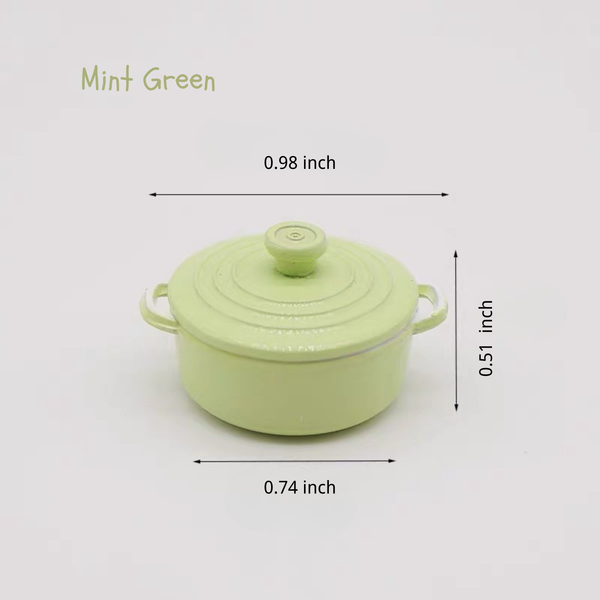 1:12 Dollhouse Miniature Small Alloy Cooking Pot with Lid - 04-miniature-small-alloy-cooking-pot-mint-green-sku