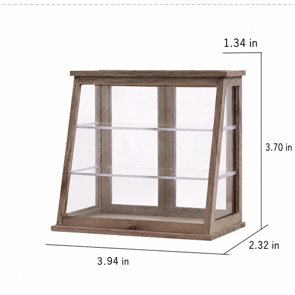 1:6 Dollhouse Miniature Wooden Dessert Display Cabinet - 04-miniature-wooden-dessert-display-cabinet-size-chart