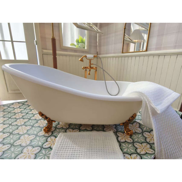 1:6 Dollhouse Bathtub & Matching Faucet Set