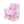 Pink pure cotton plaid miniature skirted armchair on a white background