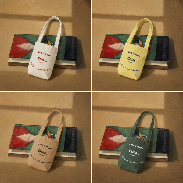 1:6 Dollhouse Miniature Cotton Tote Bag - 05-miniature-cotton-tote-bag-four-color-overview
