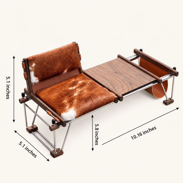 1:6 Dollhouse Miniature Cowhide Suede Lounge Chair with Side Table - 05-miniature-cowhide-suede-lounge-chair-side-table-size-chart