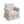 Beige pure cotton striped miniature skirted armchair on a white background