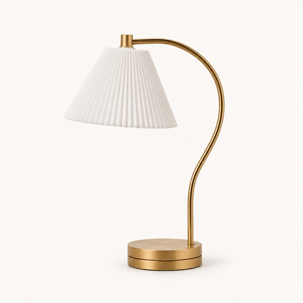 1:12 Dollhouse Miniature European Table Lamp with Button Battery - Gold SKU image