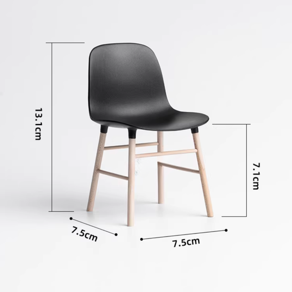 1:12 Dollhouse Miniature Modern Dining Chair with Wood Legs - 06-miniature-modern-dining-chair-armless-size-chart