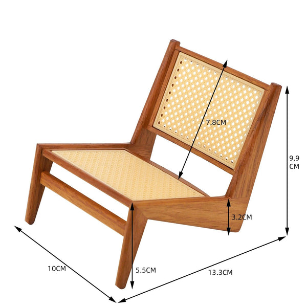 1:6 Dollhouse Miniature Oak Rattan Lounge Sofa Chair - 06-miniature-oak-rattan-lounge-sofa-chair-size-chart-backup