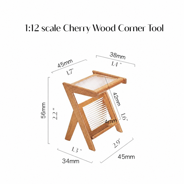 1:12 / 1:6 Dollhouse Miniature Z-Frame Corner Table - 1:12 size chart