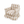 Beige pure cotton gingham miniature skirted armchair on a white background