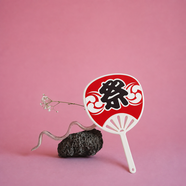 1:12 Dollhouse Miniature Decorative Fan - 07-miniature-decorative-fan-red-festival-reference