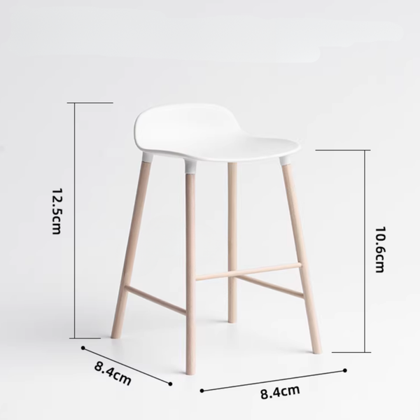 1:12 Dollhouse Miniature Modern Dining Chair with Wood Legs - 07-miniature-modern-dining-chair-bar-chair-size-chart