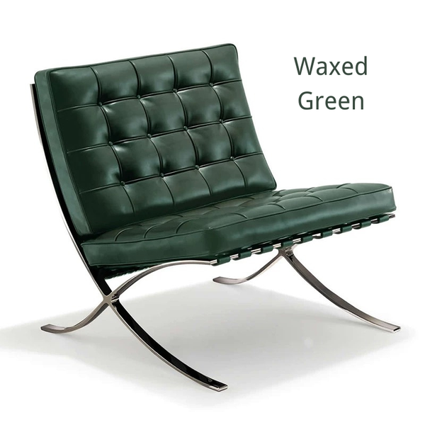 1:6 Dollhouse Miniature Barcelona Lounge Chair - 08-miniature-barcelona-lounge-chair-green-reference