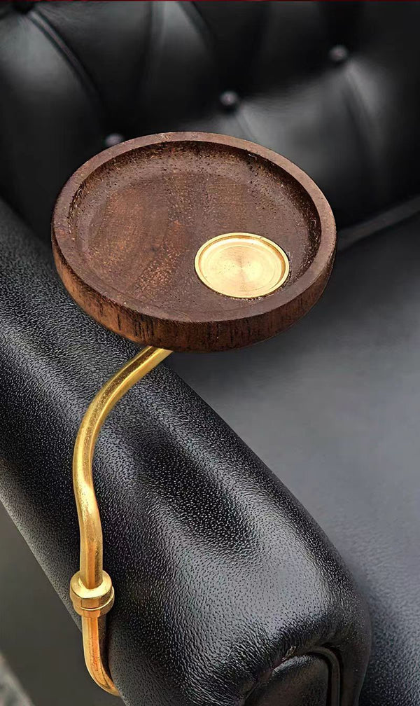 1:6 Dollhouse Miniature Calfskin Cigar Chair - Cigar tray detail