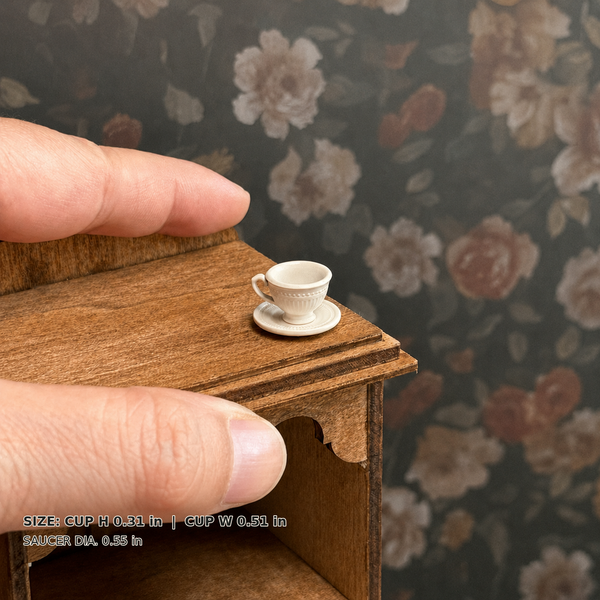 1:12 Dollhouse Miniature French Faux Porcelain Coffee Cup Set - White Small SKU image