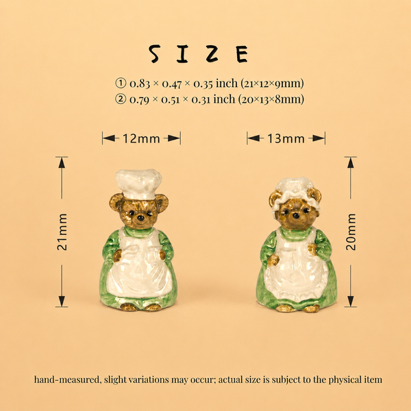 1:6 Dollhouse Miniature Bear Chef Spice Jar Set - 10-miniature-bear-chef-spice-jar-set-green-size-chart