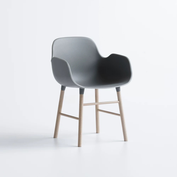 1:12 Dollhouse Miniature Modern Dining Chair with Wood Legs - 11-miniature-modern-dining-chair-gray-armchair-sku
