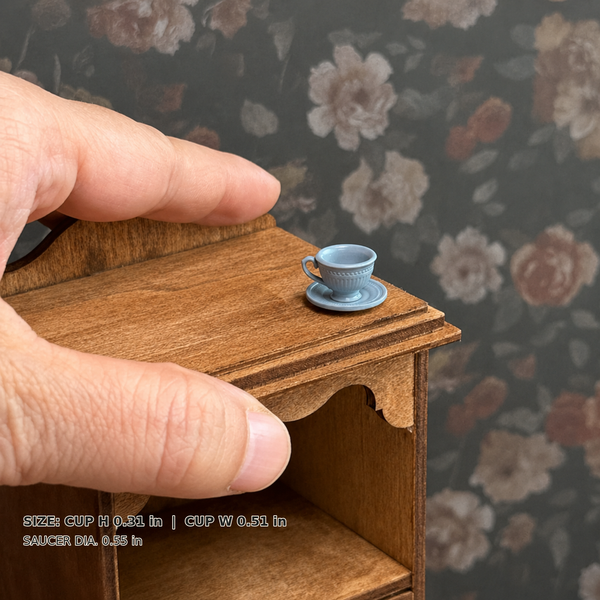 1:12 Dollhouse Miniature French Faux Porcelain Coffee Cup Set - Blue Small SKU image