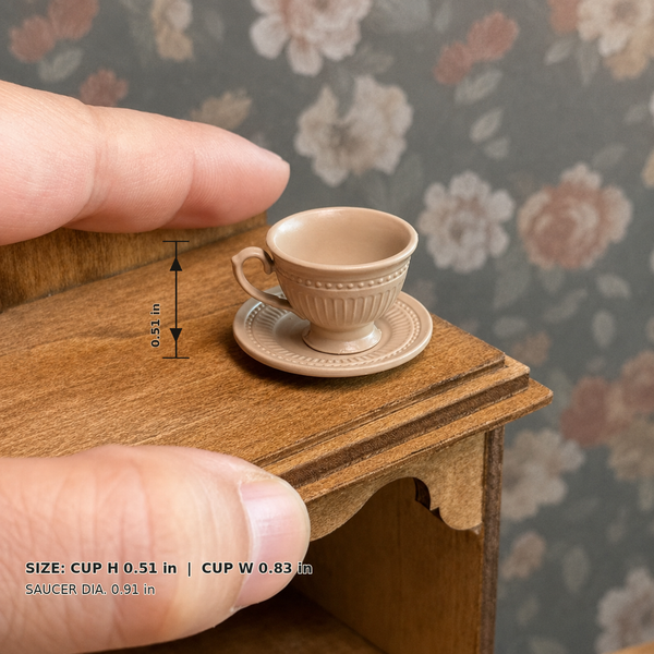 1:12 Dollhouse Miniature French Faux Porcelain Coffee Cup Set - Cream Coffee Large SKU image