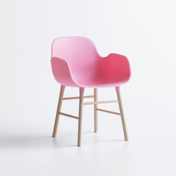 1:12 Dollhouse Miniature Modern Dining Chair with Wood Legs - 13-miniature-modern-dining-chair-pink-armchair-sku