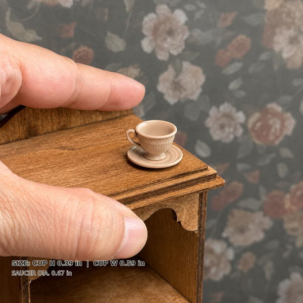 1:12 Dollhouse Miniature French Faux Porcelain Coffee Cup Set - Cream Coffee Medium SKU image