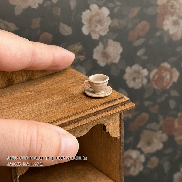 1:12 Dollhouse Miniature French Faux Porcelain Coffee Cup Set - Cream Coffee Small SKU image